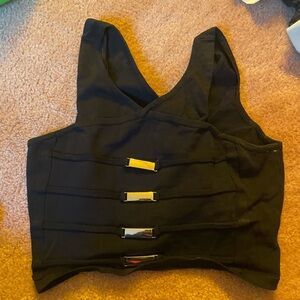 Black crop top with built-in bra #croptop